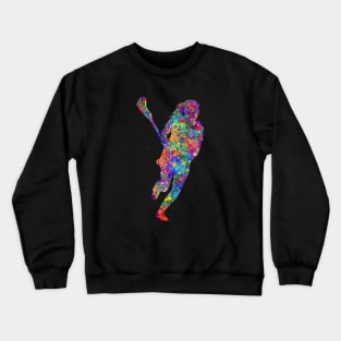 Lacrosse watercolor art Crewneck Sweatshirt